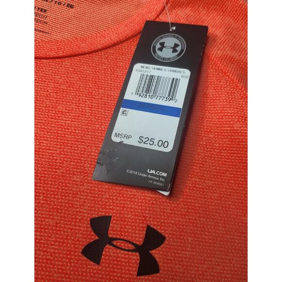 NWT Under Armour UA Men's HeatGear Tech Tee Beta Red Size XL - Picture 4 of 7